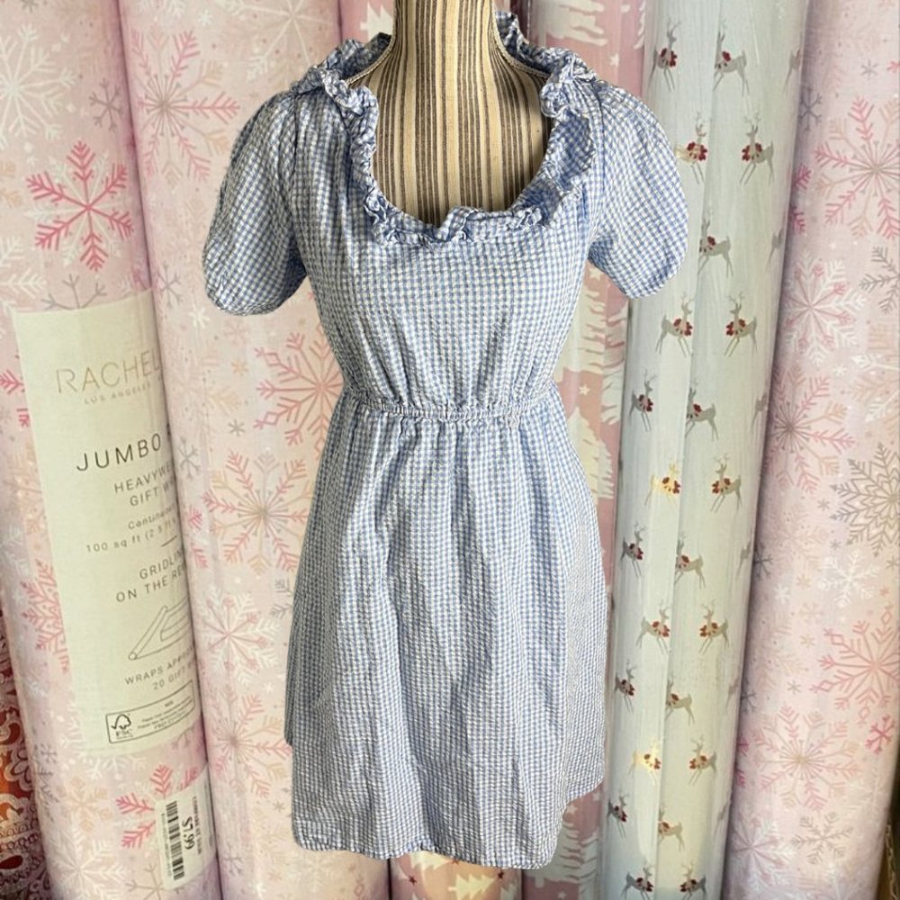 Draper James XS blue and white gingham picnic dress dorothy wizard of oz coquett